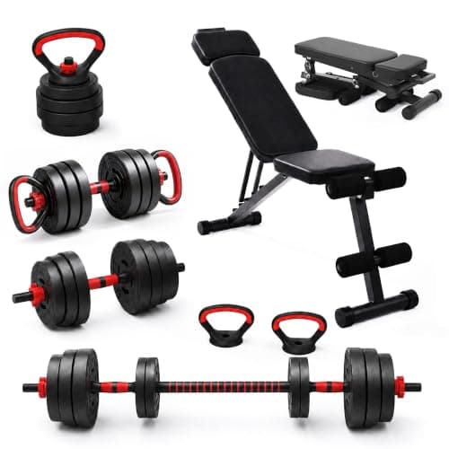 HulkFit HulkFit Adjustable Dumbbell Set with Foldable Weight Bench (40 lb)