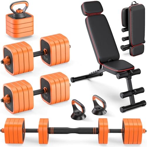 Rendpas Rendpas 4-in-1 Adjustable Dumbbell Set with Foldable Bench (85 lb)